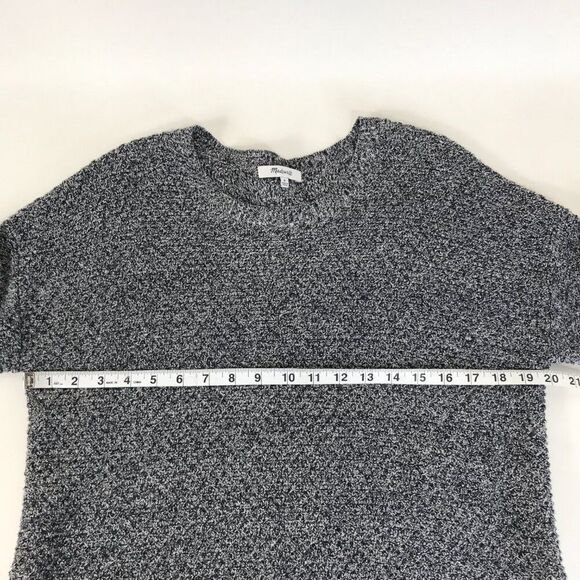 Madewell Landmark Textured Sweater Women's Medium Gray Knit Side Zip Pullover - Picture 8 of 12